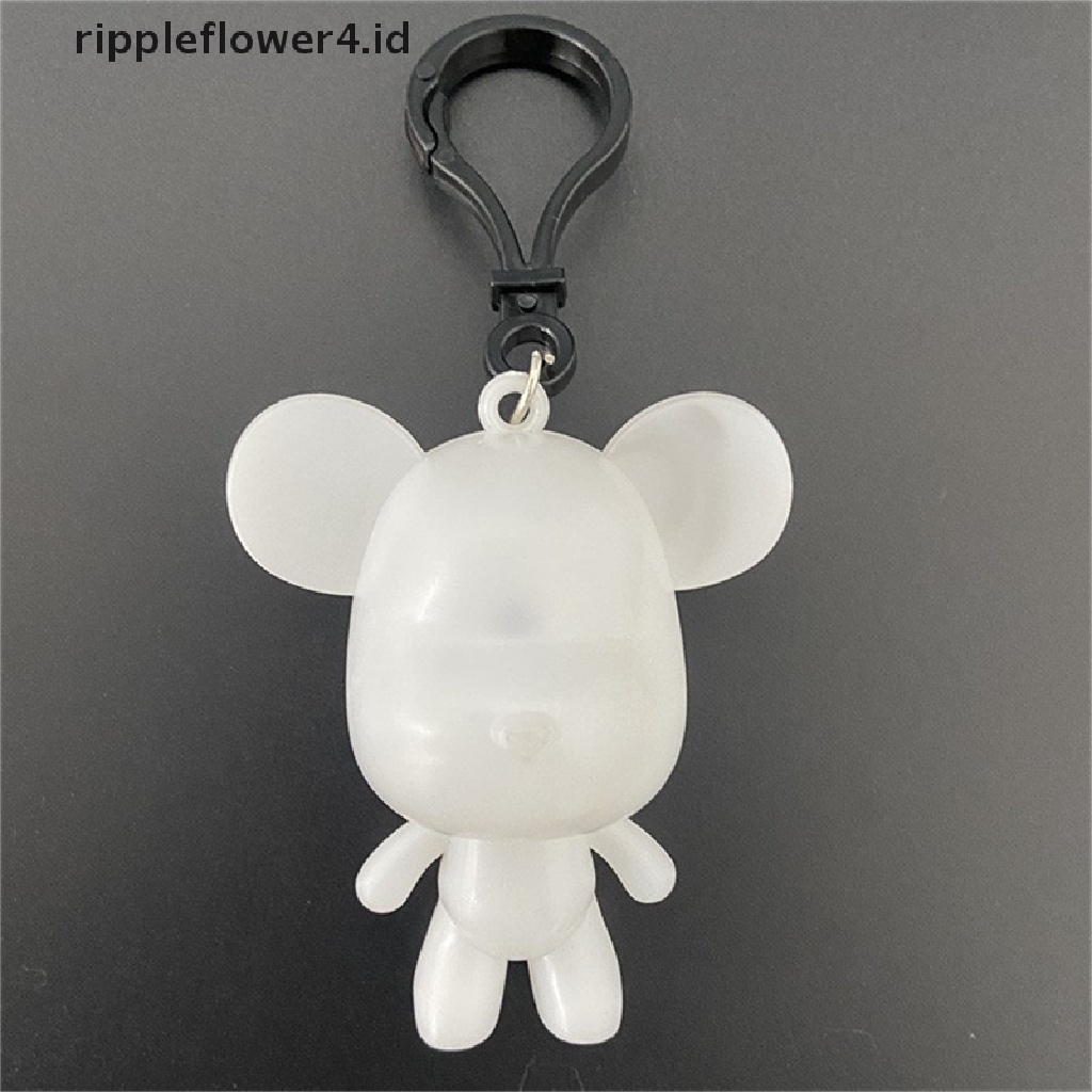 {rippleflower4.id} Fluid Bear set Handmade Diy Graffiti Bearbrick Statue Manual Mainan Orang Tua-Anak Fluid Paing Violent Bear Statue Dekorasi Rumah~