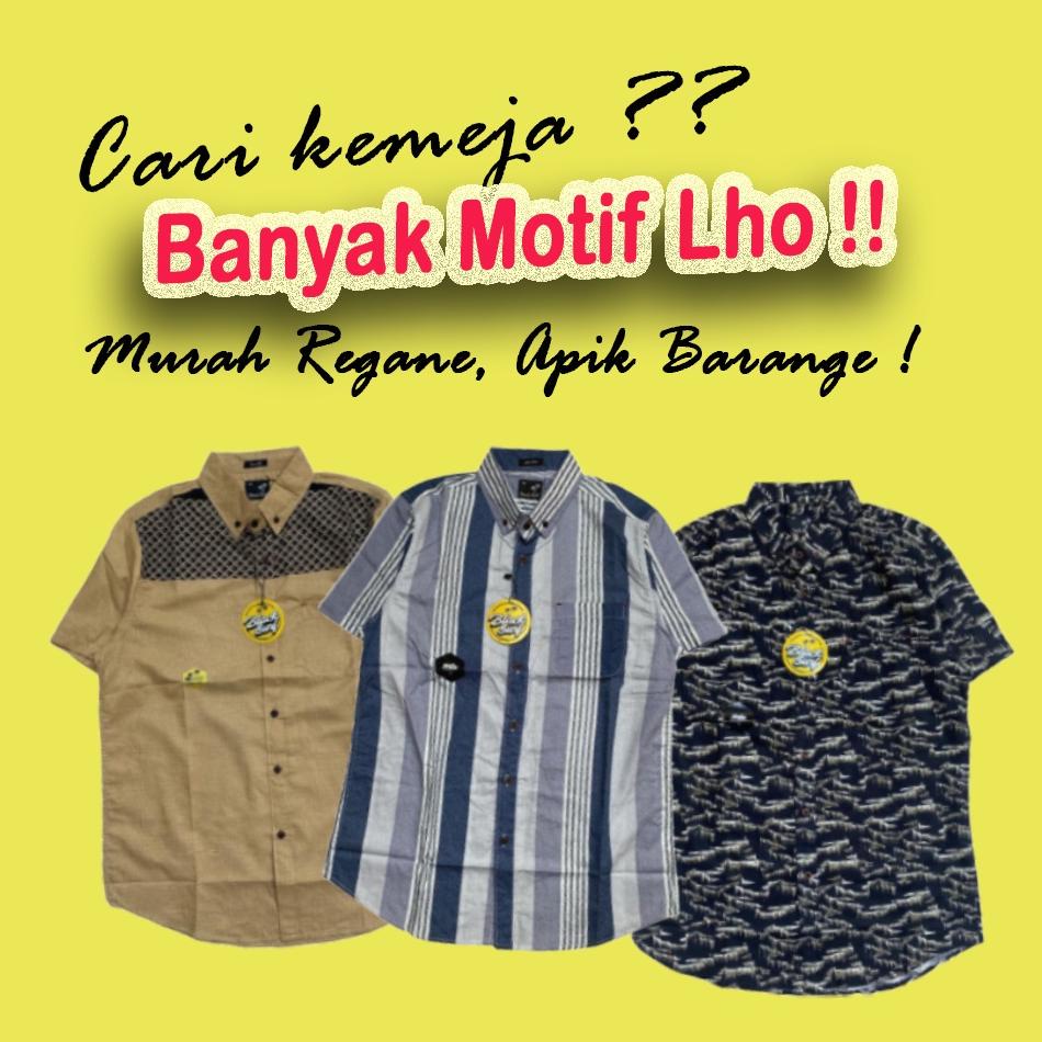 Atasan Kemeja Hem Baju Kerja Polos Pria Laki laki Cowok Lengan Pendek Warna Hijau Army {GDI.22De22ᶻ}