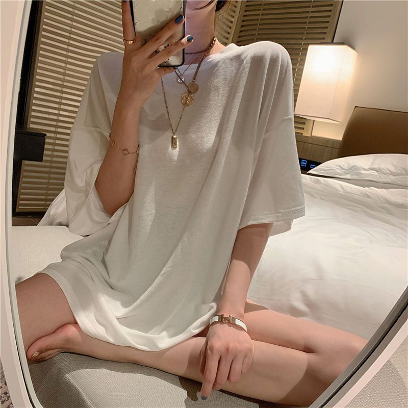 ►✸☇Suhao Hong Kong gaya hati-hati mesin backless sexy hot girl top trendi musim panas longgar slimming all-match lengan pendek keinginan murni T-shirt wanita in