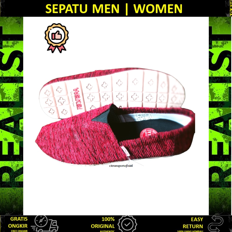 ( SUPER MURAH ) SEPATU WAKAI FULL MERAH PRIA / WANITA SEPATU WAKAI EMPUK original