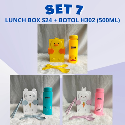 LUNCH BOX SET BOTOL MINUM / KOTAK MAKAN SET / KOTAK BEKAL / BENTO / SOUVENIR / HAMPERS