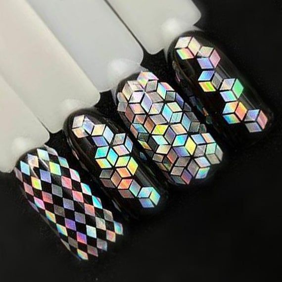 Rhombus Glitter Sequins Diamond Holographic Flakes Nail Art in Jar Craft Kosmetik Hiasan Kuku Eye Korean Make Up Handphone Decorations Wedding Party Cosplay