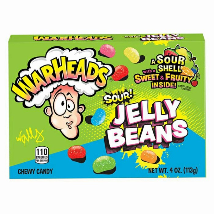 

Widyatmogrosir - Warheads Sour Jelly Beans 4Oz Theater Box Candy Snack Import