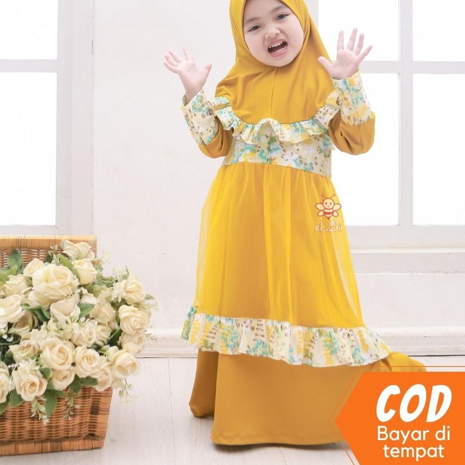 ← Elbi Safwa Dress - Gamis Anak Bayi Balita Muslim Perempuan - Setelan Busana Muslim Lebaran Balita 