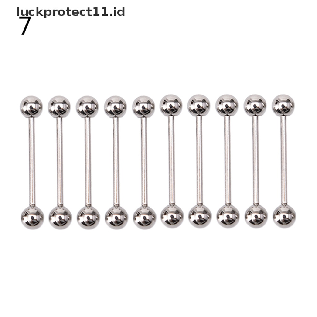 /Fashion Hot// Fashion// 10PCS Stainless steel Bola Lidah Pusar Nipple Barbel Rings Bar Body.