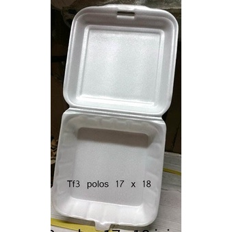 Box Gabus TF3 Kotak Makan Polos Nasi per 100 pc Styrofoam Sterofoam