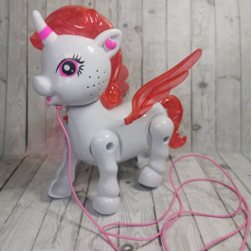 Mainan Anak Kuda Poni Robot Baterai Bisa jalan Dan ada Music, Lampu