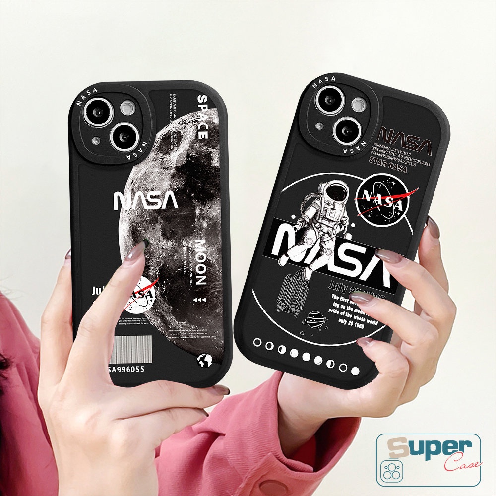 Casing Soft Case Redmi9 10C 12C A1 9A 10A 10 9T 9C POCO F4 M3 X3 NFC Pro Redmi Note 10s 11 11s 10 8 9 Pro 9s 11Pro Plus 8Pro Mi 12 11 Lite 11T NFC Trendy Brand Soft Cover NASA