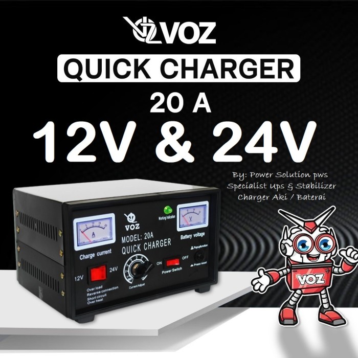 Charger Aki 20A Charger Mobil Motor Quick dan otomatis kualitas bagus