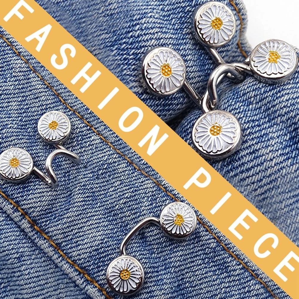 [Harga Grosir] Pola Daisy Pinggang Tak Terlihat Artefak Adjustable Jeans Kancing Jahitan Bebas Pinggang Pakaian Bebas Paku Yang Dapat Dilepas Celana Alat Jahit