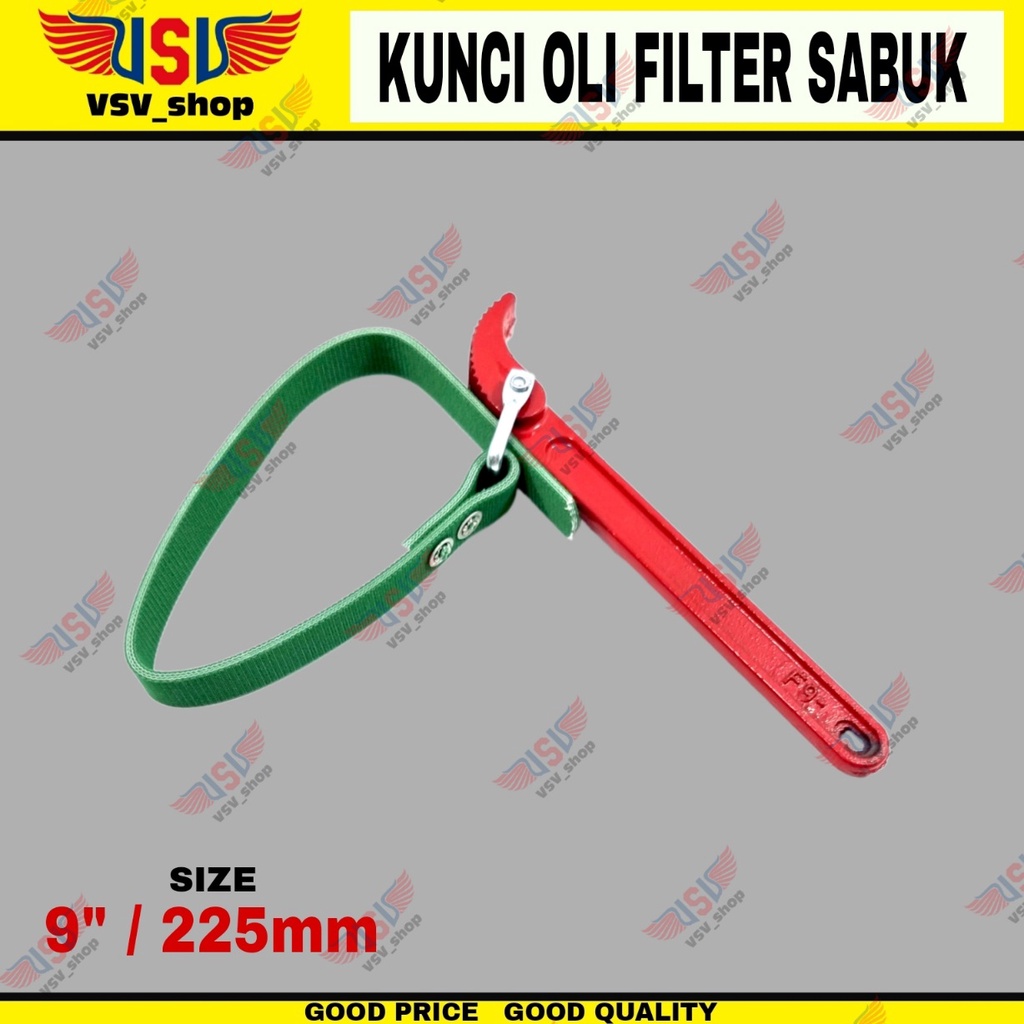 Kunci Oli filter Sabuk 9&quot; (225mm) Pembuka Filter Oli Oil Filter Wrench Belt