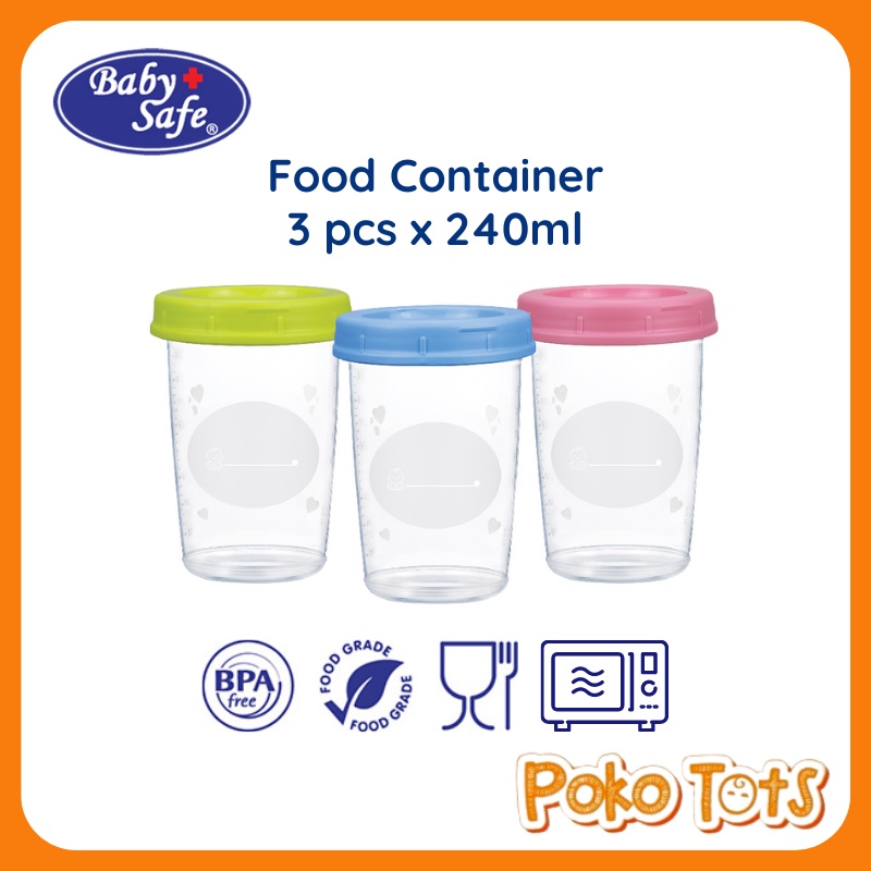 Baby Safe Food Containers isi 3 pcs Tempat Wadah Makanan Bayi Baby Food Storage Container