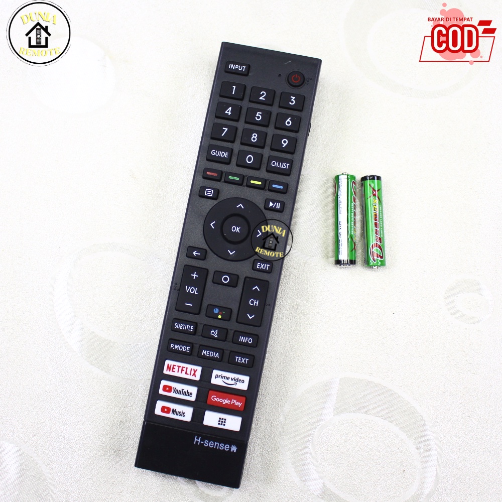 Remot Remote TV Hisense 4K Smart TV Android UHD FOR 43A4200G Youtube H Sense LED LCD Google Prime