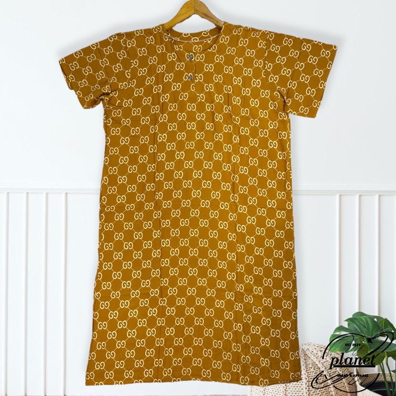 DASTER JUMBO KANCING DEPAN MOTIF GUCIKU MERAH KUNING HITAM JOTOL WANITA BIG SIZE LD 120 UKURAN BESAR