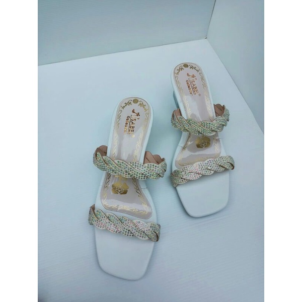 SENDAL PESTA WANITA HAK KACA