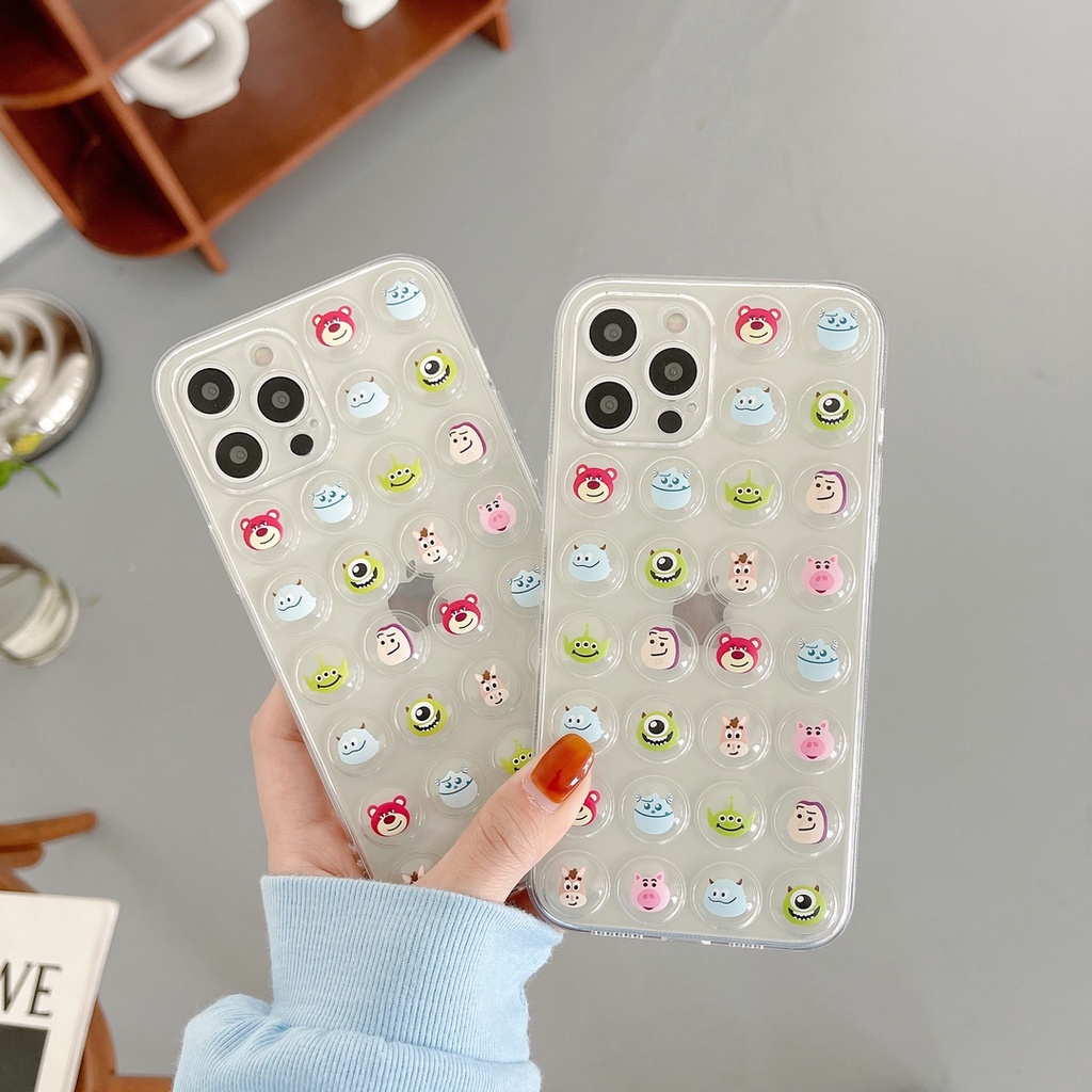 BUBBLE 3D Pop it Tsum tsum iphone 7 8 x xr xs max 11 12 13 14 pro max 14 plus case civer casing