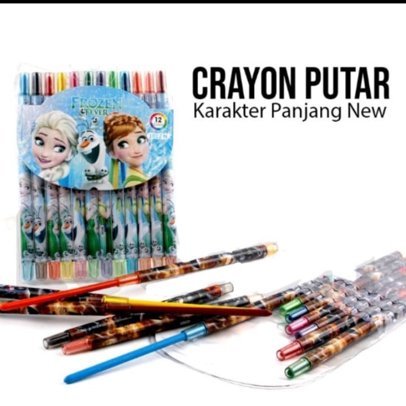 

Crayon Putar Panjang 12 Warna/Rolling Crayon/1pak isi 12 warna