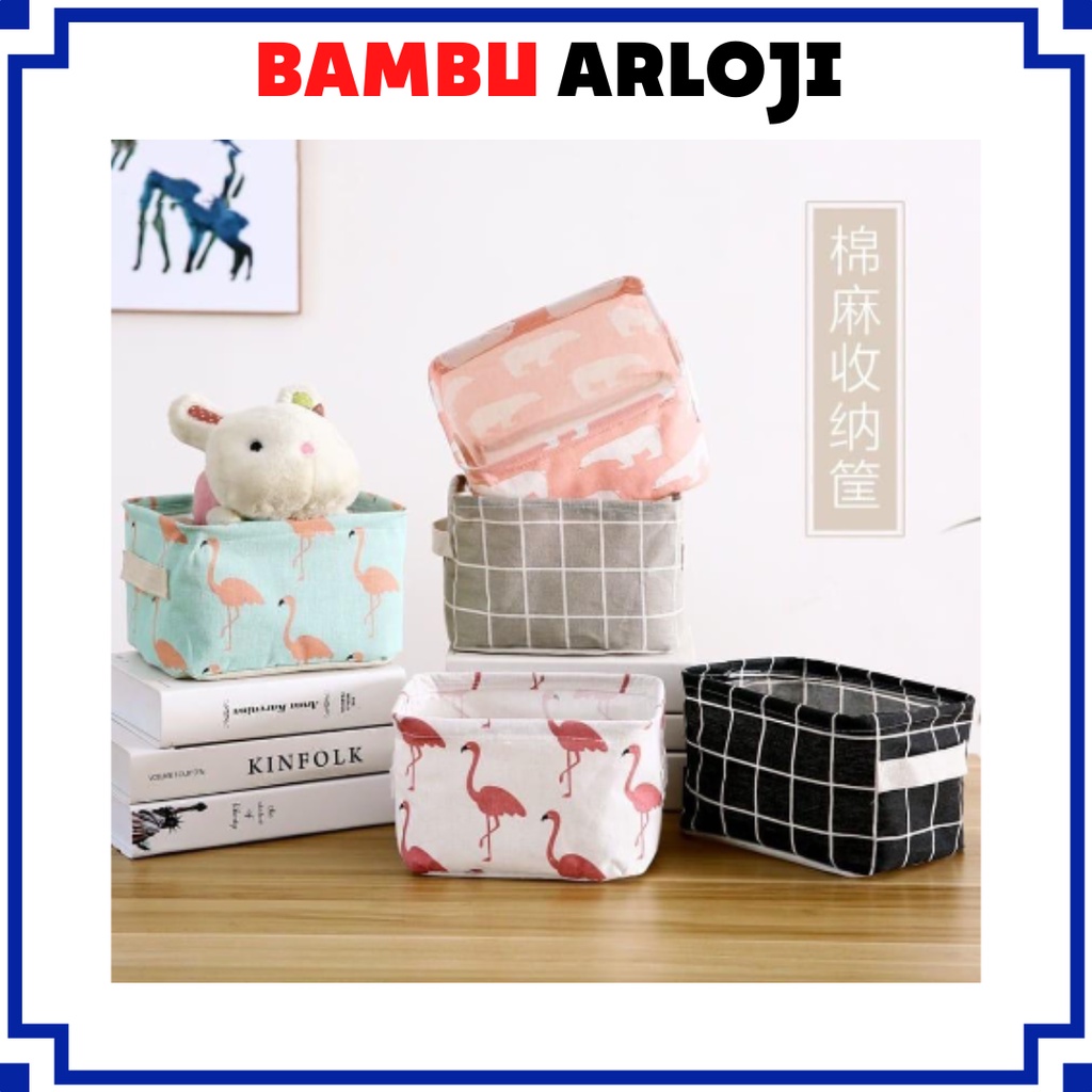 BAJ DESKTOP STORAGE KERANJANG MULTIFUNGSI LIPAT TEMPAT AKSESORIS MINI BOX ORGANIZER PR037