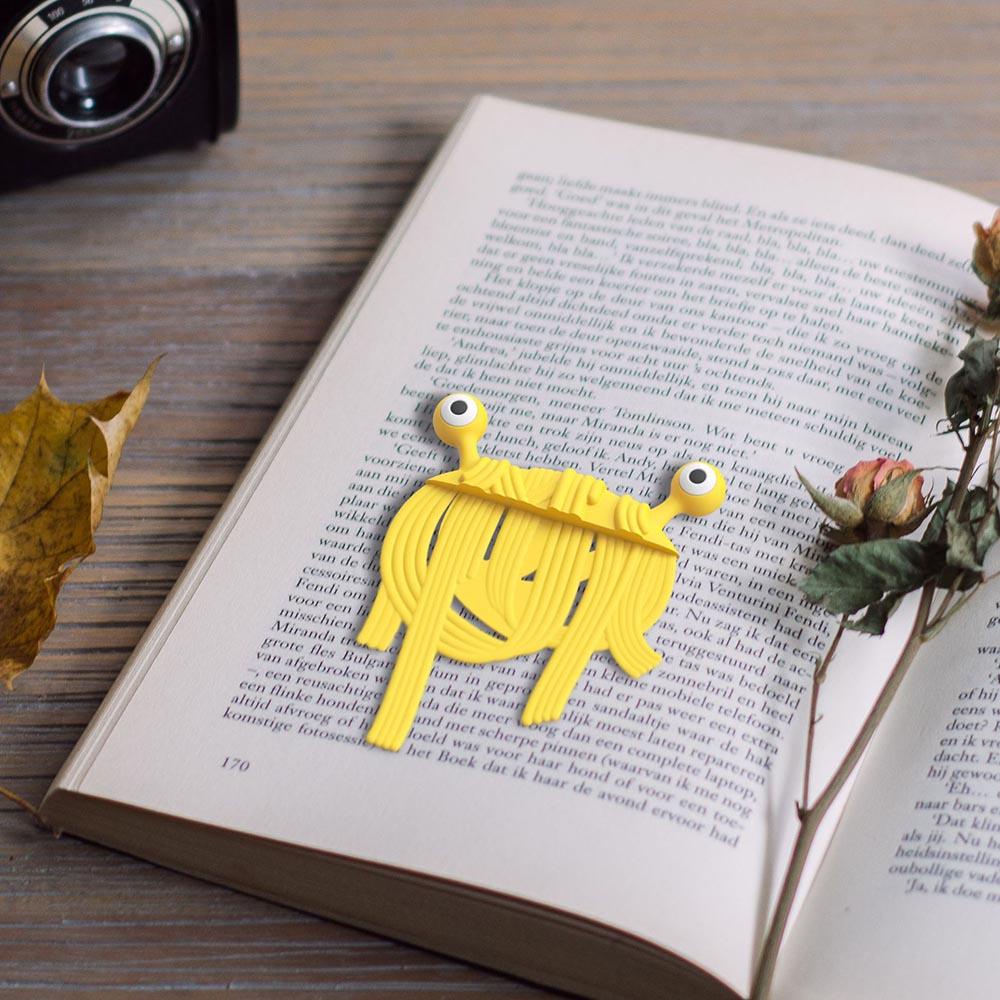 Top 3D Bookmark Kreatif Spaghetti PVC Bermata Besar Alien Perlengkapan Sekolah