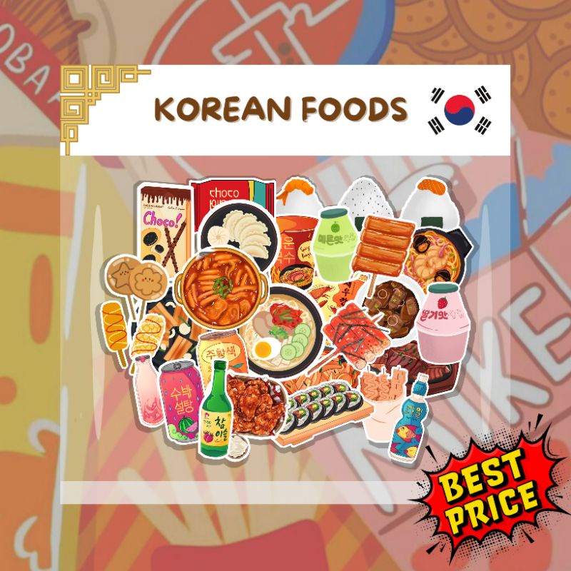 

50PCS+ KOREAN FOOD STICKERS | STIKER KOREA | STICKER MAKANAN KOREA | K-POP