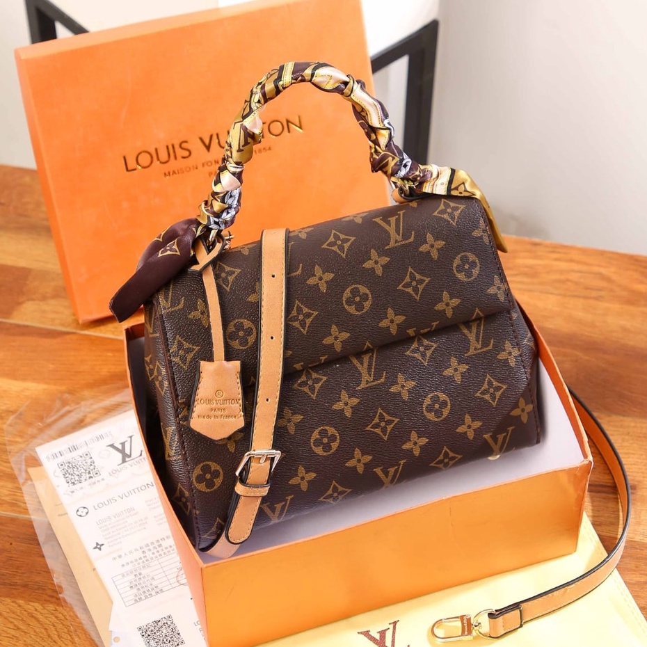 Jual slingbag LV CLUNY 9024 WITH BOX Tas wanita selempang import