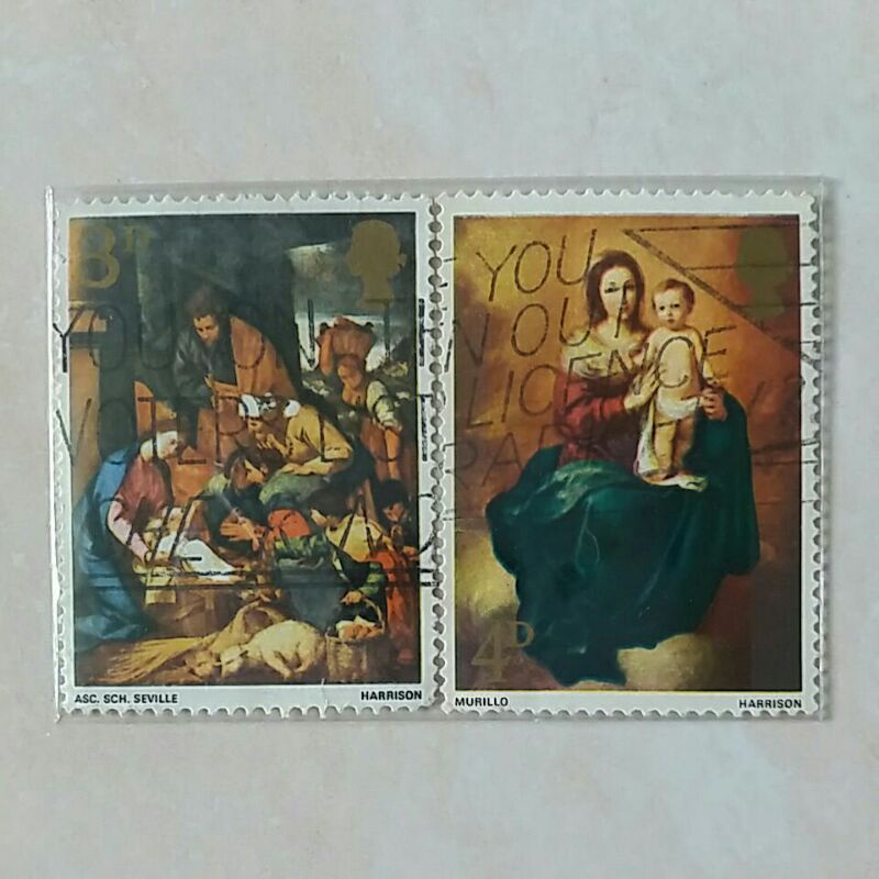 

(AB) Perangko Inggris Britania Raya Christmas 1967 - Paintings Set 2 pcs Used