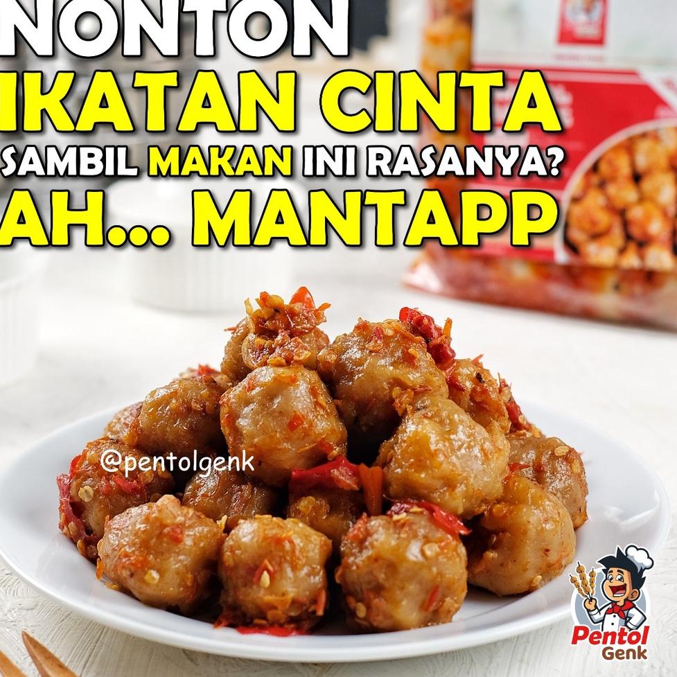 ↜ PENTOL MINI OSENG MERCON PEDAS GILA NAMPOL FROZEN FOOD PENTOL DAGING VARIAN SAMBAL BAWANG RICA-RIC