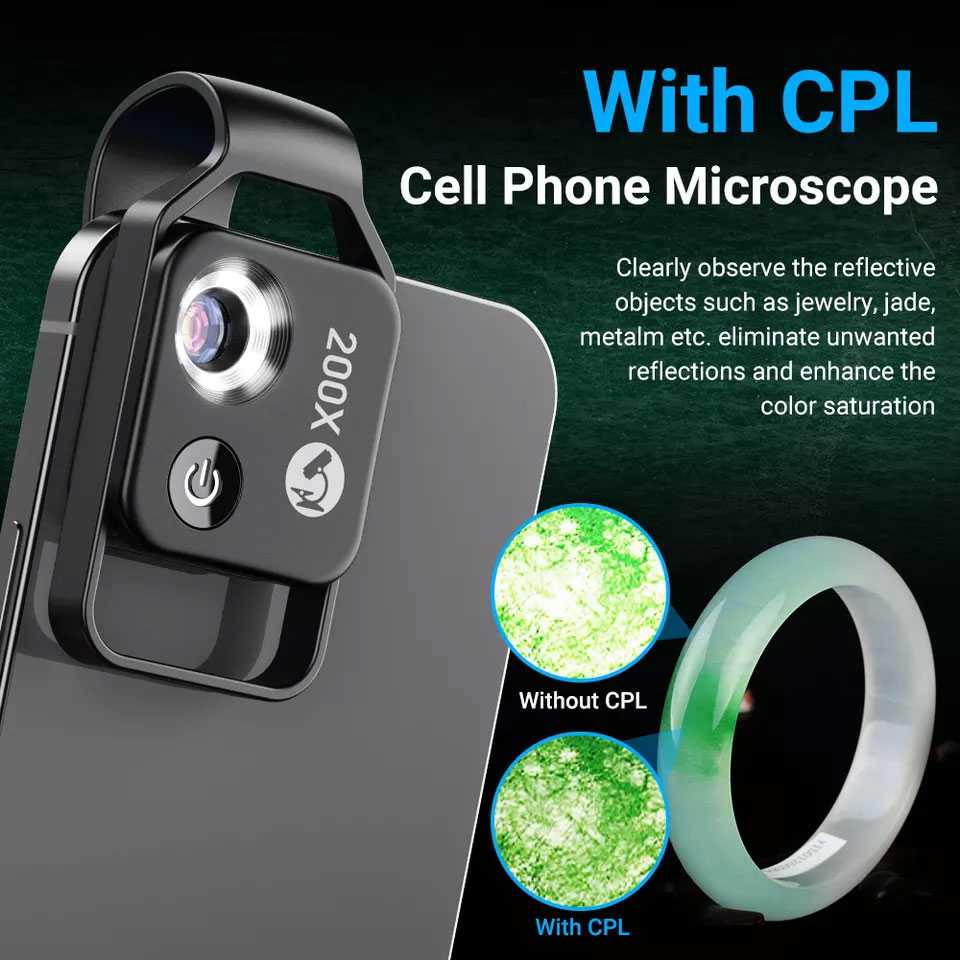 APEXEL Lensa Microscope Smartphone 200X - APL-MS002CBK