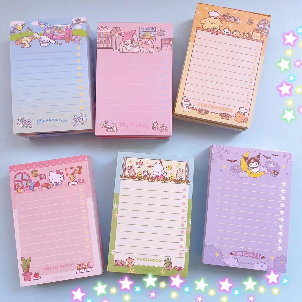 Stationary alat tulis map buku notebook sticky notes Washi tape Set kertas surat dan amplop karakter mickey pooh princess toy story stitch Sanrio Cinnamoroll Kuromi Gudetama Pompurin Twin Star My Melody Pochacco