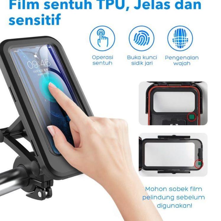 SR - Holder HJ 89 360 motor  Stang /sepeda waterproof HJ-89 360 card holder HP motor spion stang HL 