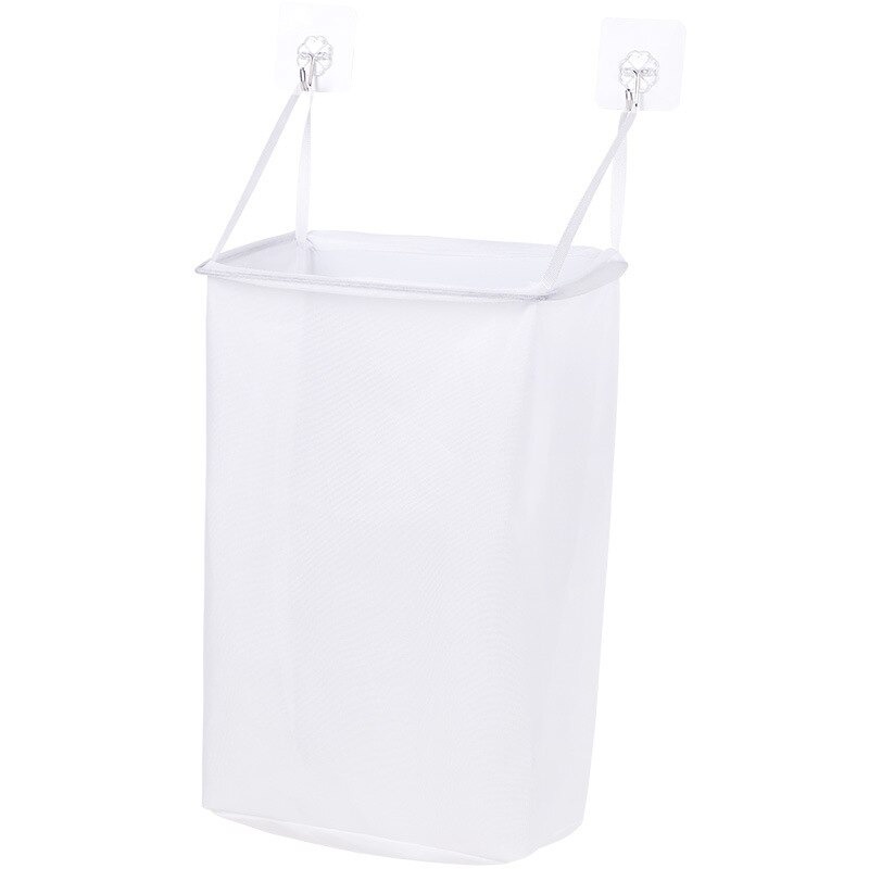 GS8u Lishen Keranjang Gantung Pakaian Kotor Laundry Basket Wall Mounted Yj39 White Or-i