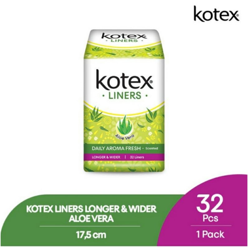 Kotex pantyliner longer & wider Aloe vera 32pc