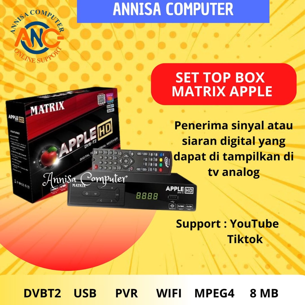 Jual Set Top Box Matrix Apple Stb Dvb T Tv Digital Murah Original Shopee Indonesia