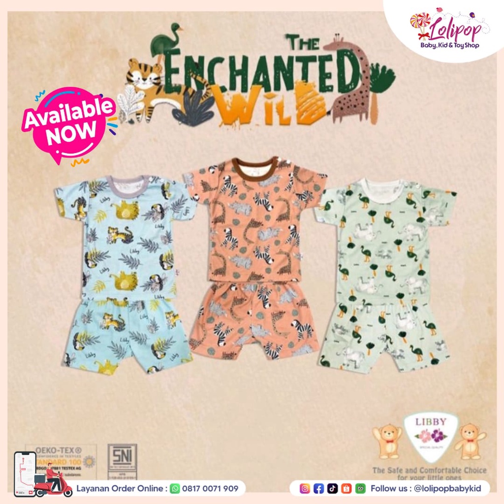 LIBBY Setelan Oblong Pendek Motif The Enchanted Wild (1 stel)