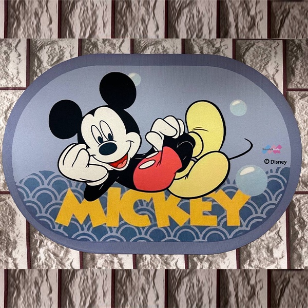 Keset Kaki Diatomite Murah Anti Slip / Anti Bau / Anti Geser / Menyerap Air / Keset Kamar Mandi Bulat Oval Cepat Kering Motif Disney