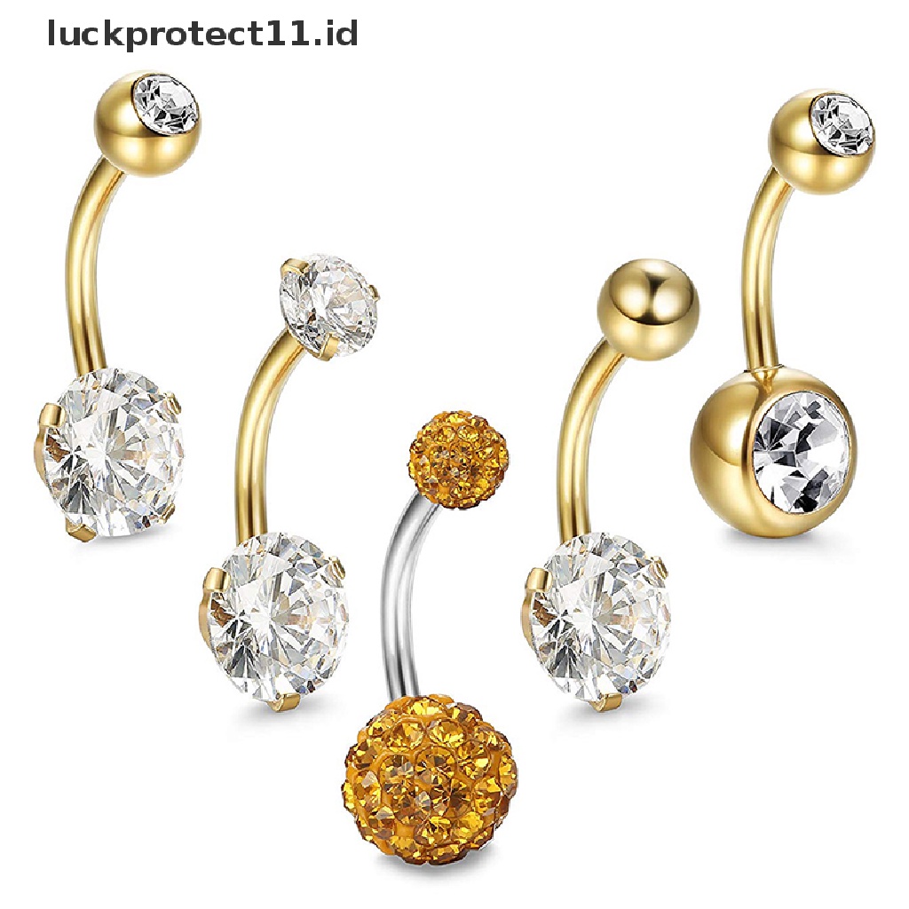 /Fashion Hot// Fashion// 5PCS/Set Cincin Pusar Pusar Kristal Stainless Steel Bar Perhiasan.