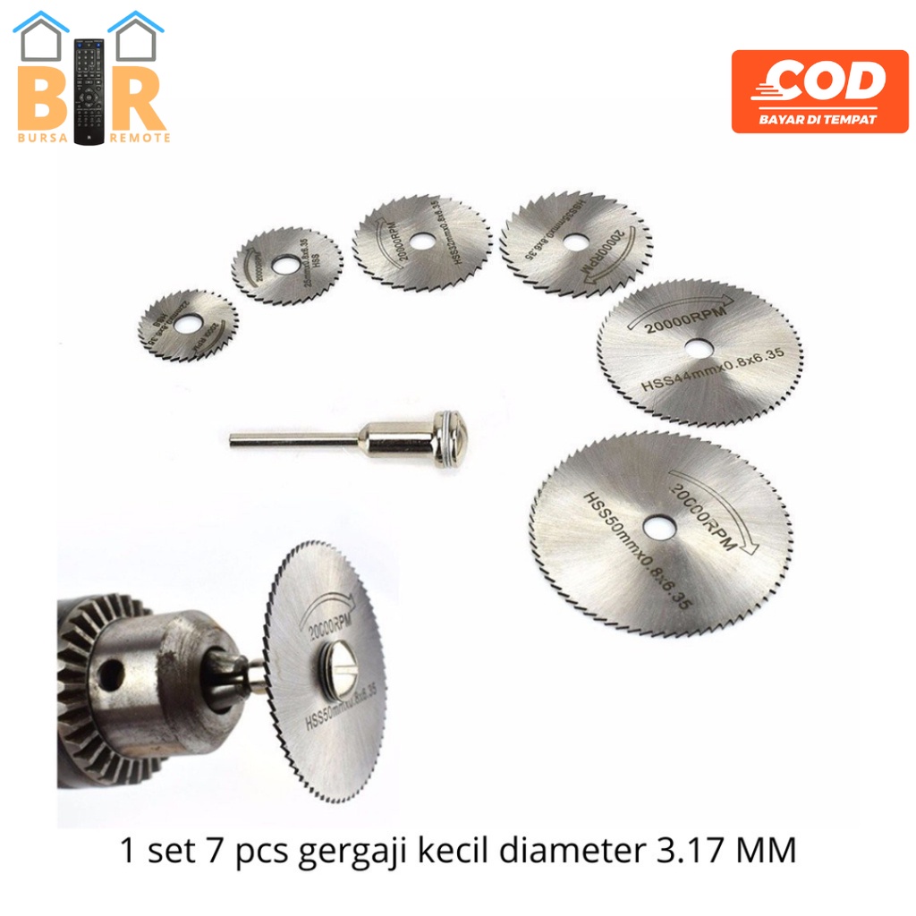 1 Set Mini Bor Chuck 6 Pcs HSS Melihat Pisau Cukur Listrik Grinding Cutting Plastik untuk Kayu Sopper