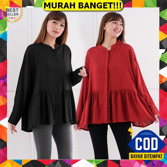 Kemeja Wanita 2023 Murah 2022 Oversize Cewek Kmeja Kekinian Dewasa Terbaru Korea Terlaris Atasan Are