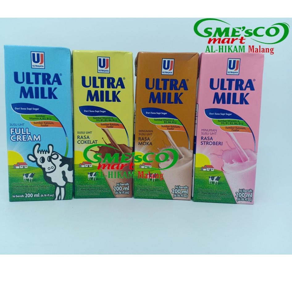 

⇰ Ultra Milk Susu UHT Rasa Choco/Straw/Mocca/Fullcream 250ml さ