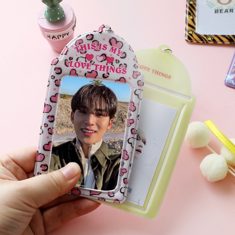 KPOP Card Holder Wanita Keyring Dengan Motif Tempat Photocard