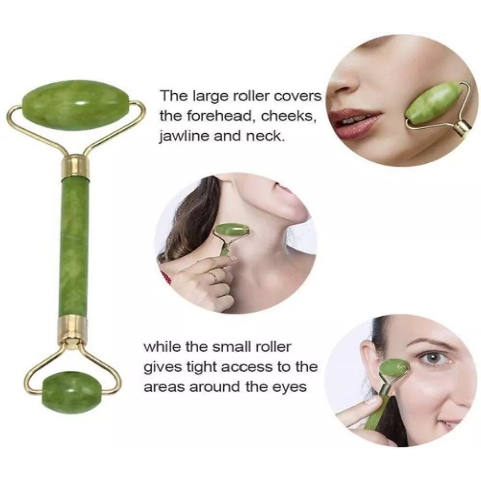 Alat Pijat Muka Wajah Jade Roller Massager Facial Massage Batu Giok Stone Pengencang Terapi