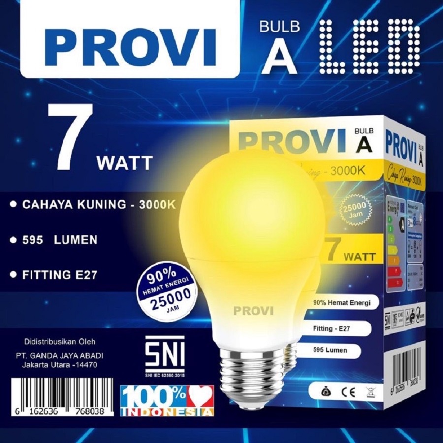 Bohlam Bola Led Lampu Provi Kuning Warm White 7W 7 Watt Lampu Hias Kafe Cafe Outdoor Terang