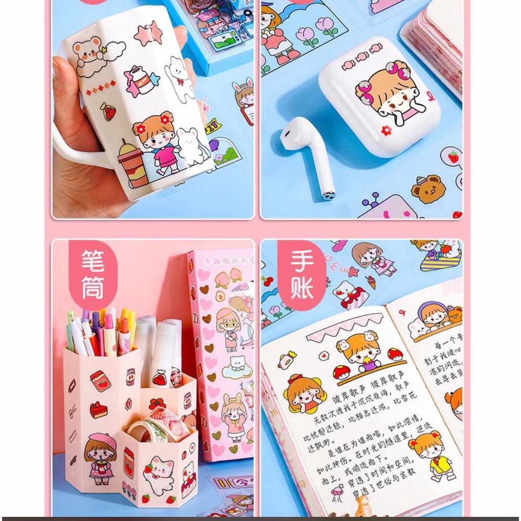 5 SET Stiker Tempelan LUCU IMUT imoet MOMO HUNAM Stiker Deco Cute Gift Tema Korea Momo Sticker Tumbler Anti Air Scrapbook DIY Aesthetic SKIN Buku Diary Tumbr Botol Lucu Lembar Transparant Motif Lucu GELAS Cangkit Casing Handphone POD HP Tempel an 1 BOX