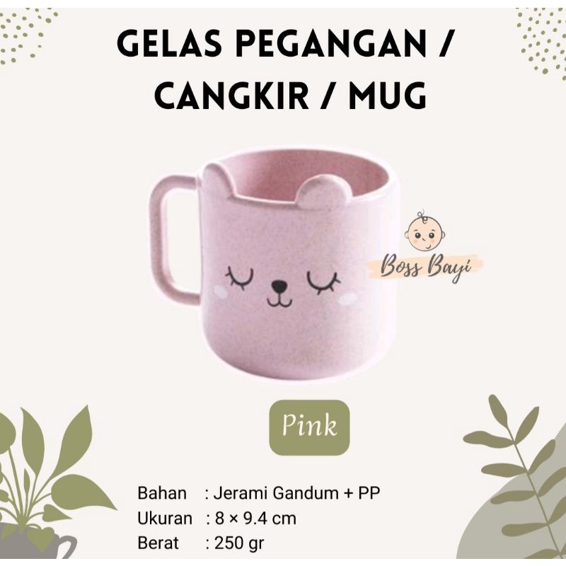 BOSS BAYI - Mug/ Cup /Cangkir/ Gelas Pegangan Bahan Jerami