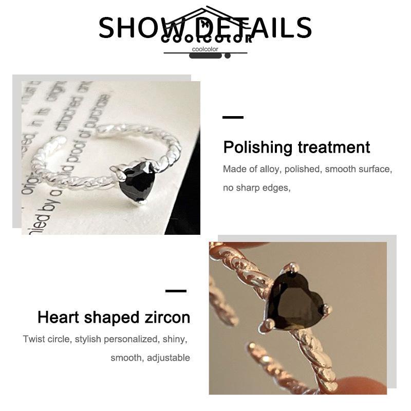 COD❤️Cincin Korea Hitam Cinta Love Adjustable Korea Fahion Retro Cincin Jari Untuk Wanita Murah- cl