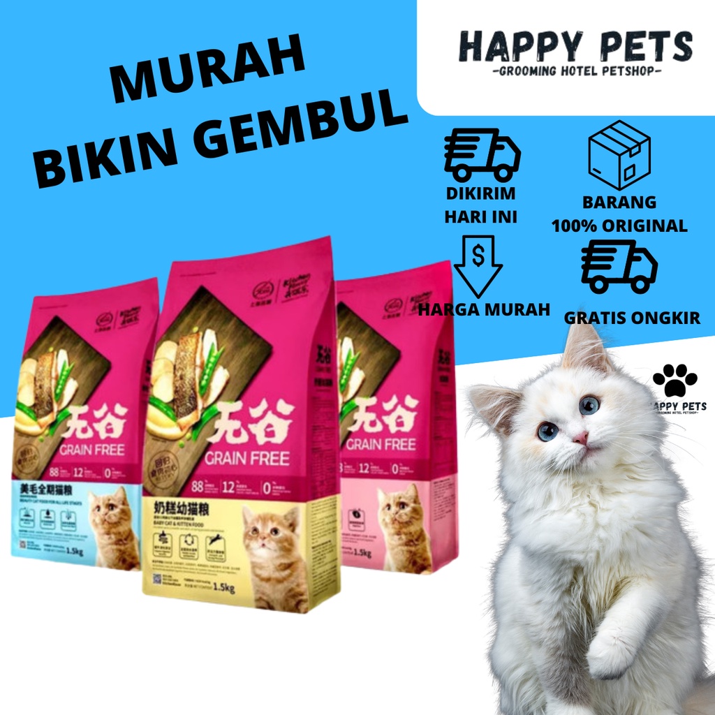 Kitchen Flavor - Grain Free Kemasan Freshpack 1.5Kg makanan kucing