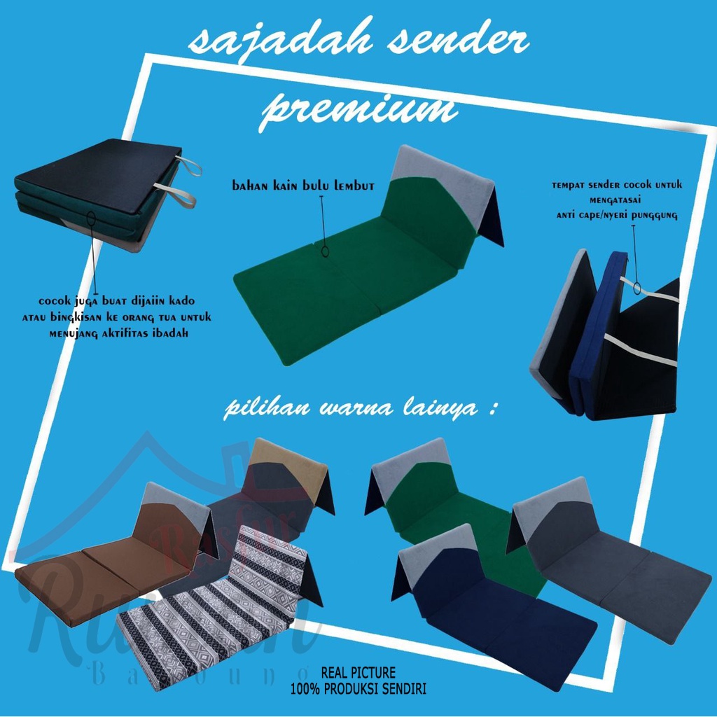 Sejadah Lipat | Sandar | Multifungsi Ukuran 120x60cm Tebal 4cm