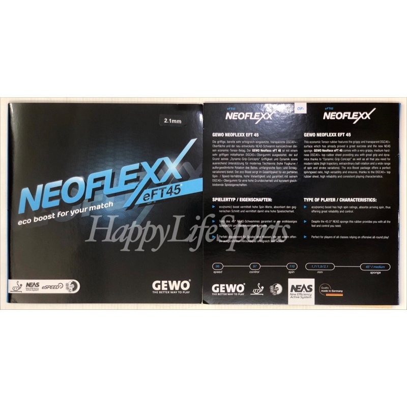 [ORIGINAL] Karet Pingpong Gewo Neoflexx eFT45