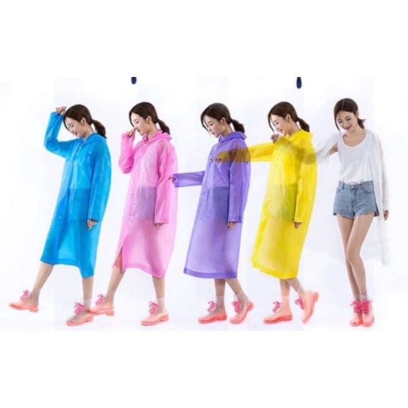 JAS HUJAN EVA TRANSPANT TEBAL DEWASA DAN ANAK / JAS HUJAN KOREA PONCHO PRIA WANITA UNIVERSAL / RAINCOAT