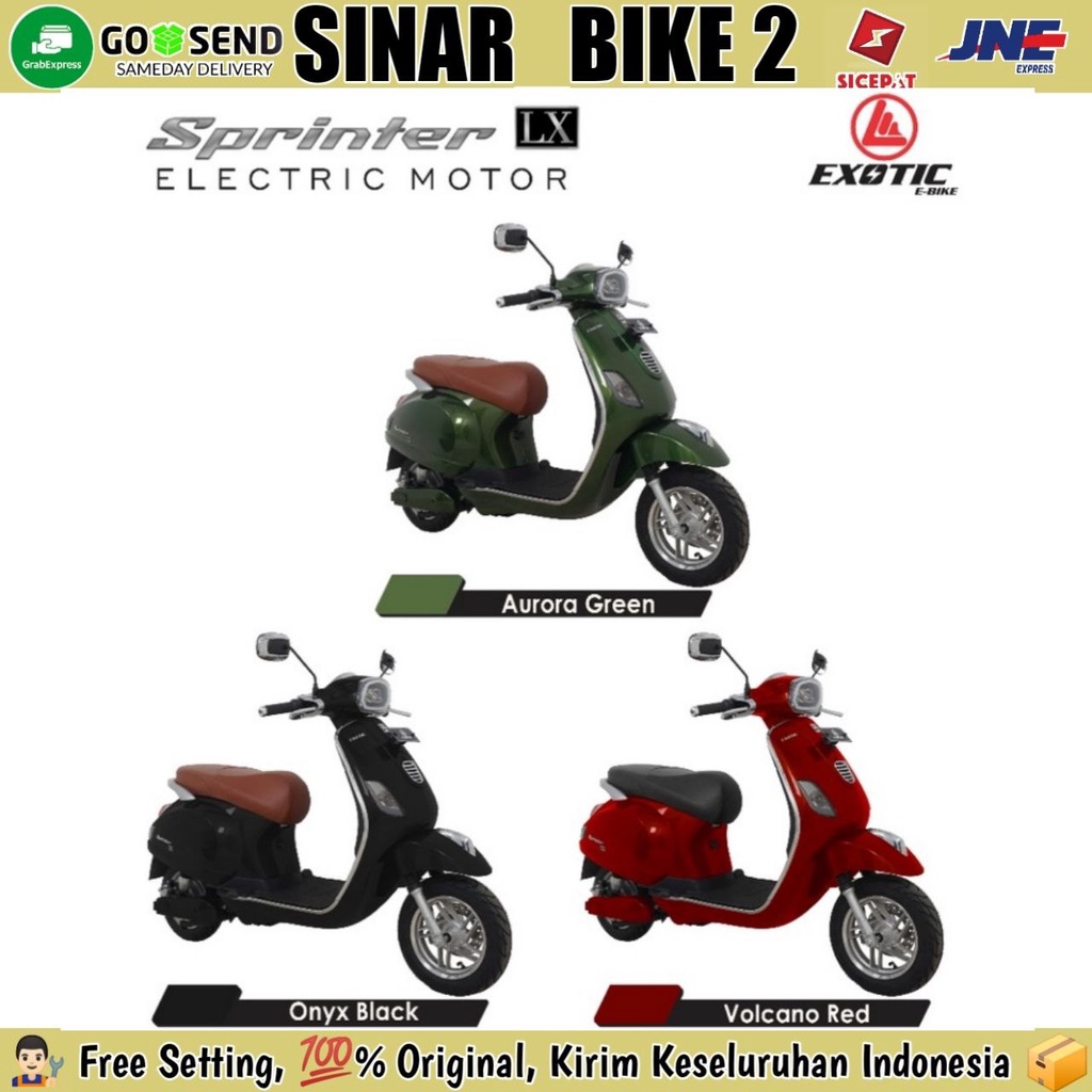 Sepeda Motor Listrik Electric EXOTIC SPRINTER  LX Vespa 1200 Watt